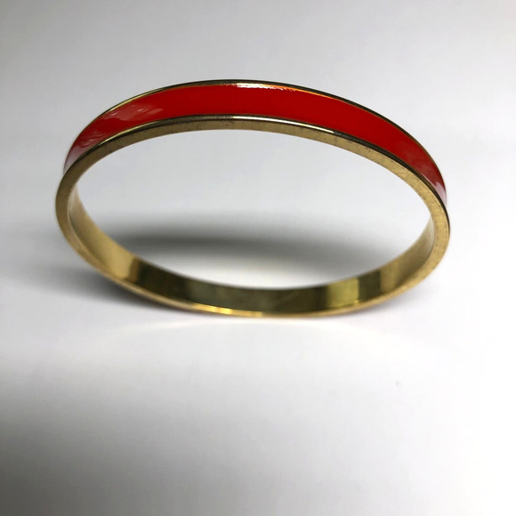 Kate Spade Rise Above Bangle Bracelet Gold Tone Enamel Pink - Picture 3 of 5